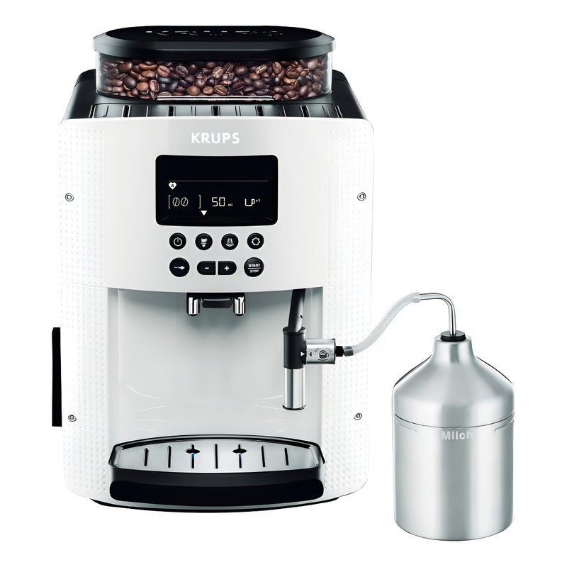 Cafetera Espresso Krups Full Auto Display Blanca + Lechero E - Blanco
