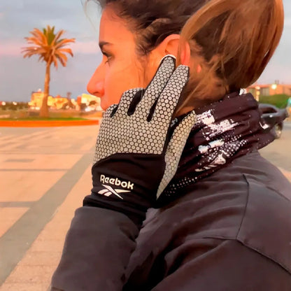Guantes Térmicos Reflectivos Running Reebok Color Negro S/m