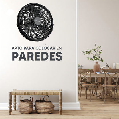 Turbo Ventilador De Piso Microsonic Vt4001 Con 5 Aspas 40 Cm - 40 Cm - Negro - Negro - 5