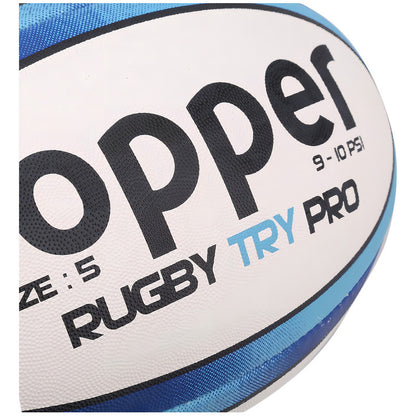 Pelota Topper Try Pro Rugby Blanco Azul