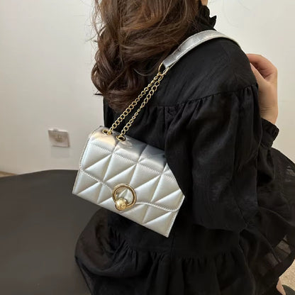 Bandolera Para Dama Bolsos Cartera De Mujer Correa Ajustable Plateado 1