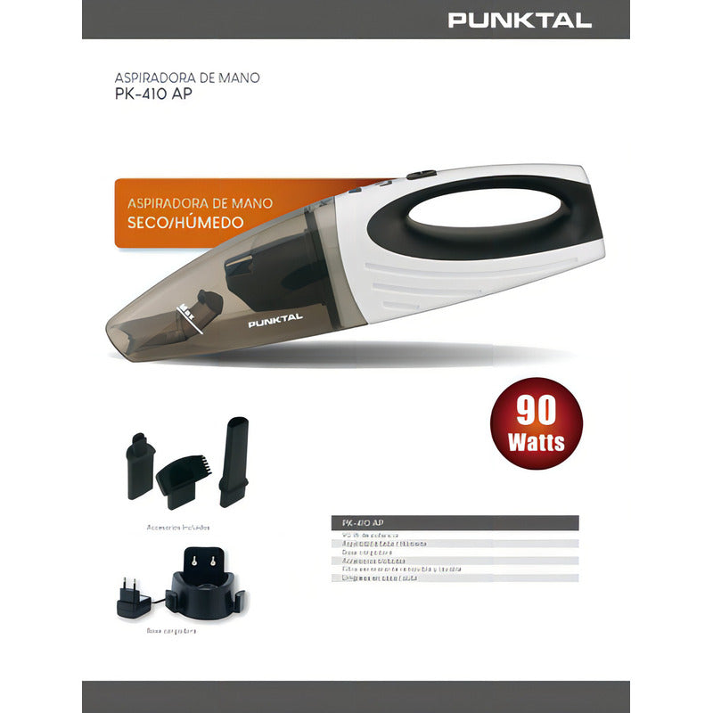 Aspiradora De Mano Punktal Ap410 Inalámbrica Polvo Líquidos Gris