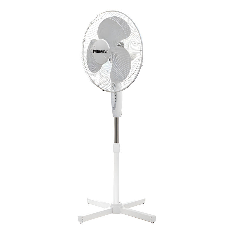 Ventilador De Pie Microsonic 3 Aspas Altura Ajustable 1.3 M - 43 Cm - 50 Hz/60 Hz - Blanco - Plástico - 3