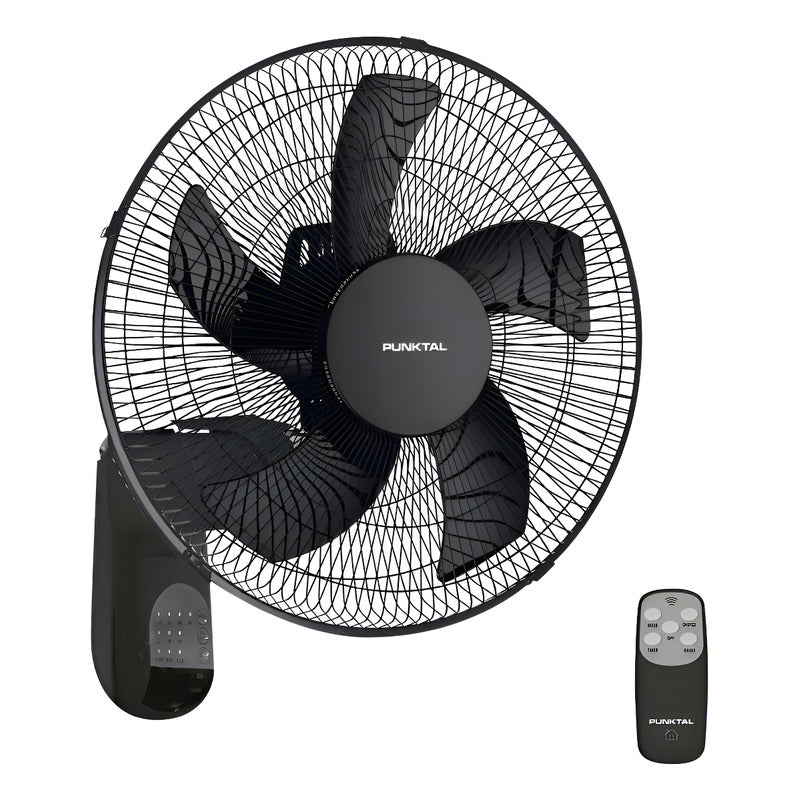 Ventilador De Pared Punktal Pk-422 Negro Con 5 Aspas 40 Cm