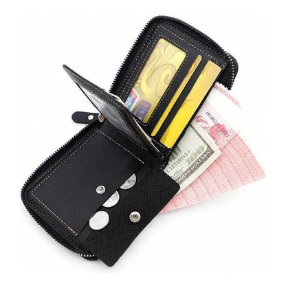 Billetera Para Hombre Con Cierre Sector Monedero De Cuerina Azul 1