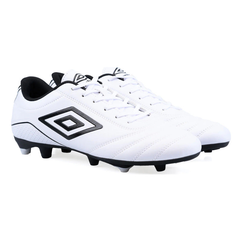 Championes Futbol 11 Umbro Classico Botin F11 Zapato Adulto - Blanco/negro - 7 Us