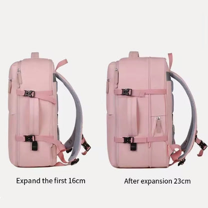 Mochila Impermeable Genérica Avión Viaje Adulto 9 Bolsillos Negro