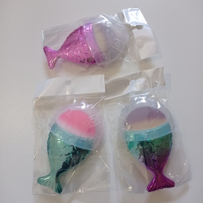 Brocha Sirena Para Maquillaje Y Limpieza De Polvo De Uñas Verde