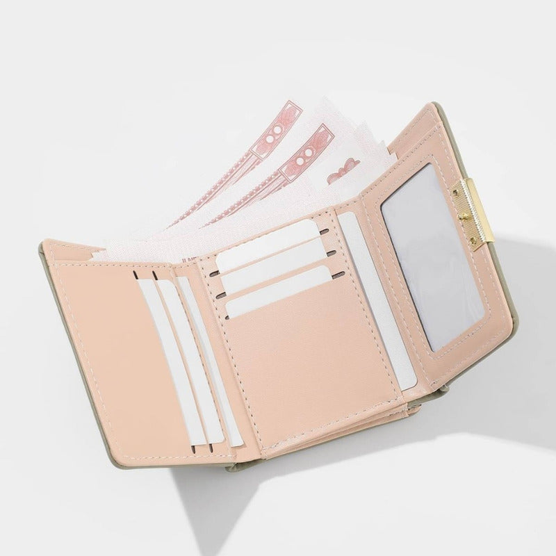 Billetera Dama Chica Billeteras De Dama Monedero Para Mujer Coral Claro