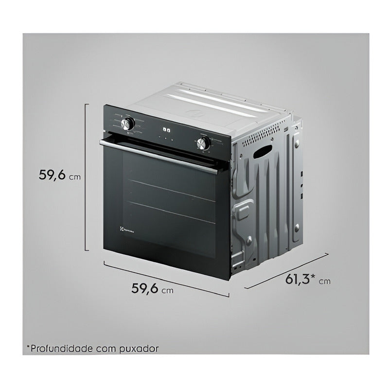 Horno Eléctrico De Embutir Electrolux 80l Efficient Perfectcook360 Negro