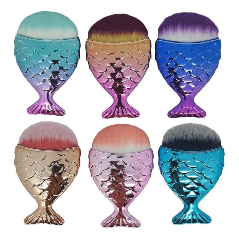 Brocha Sirena Para Maquillaje Y Limpieza De Polvo De Uñas Verde