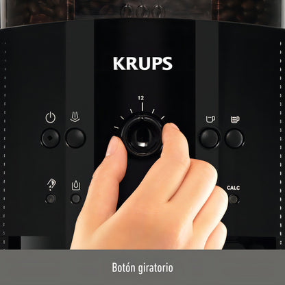 Cafetera Expreso Krups Super Automatica Espumador Molinillo - Negro
