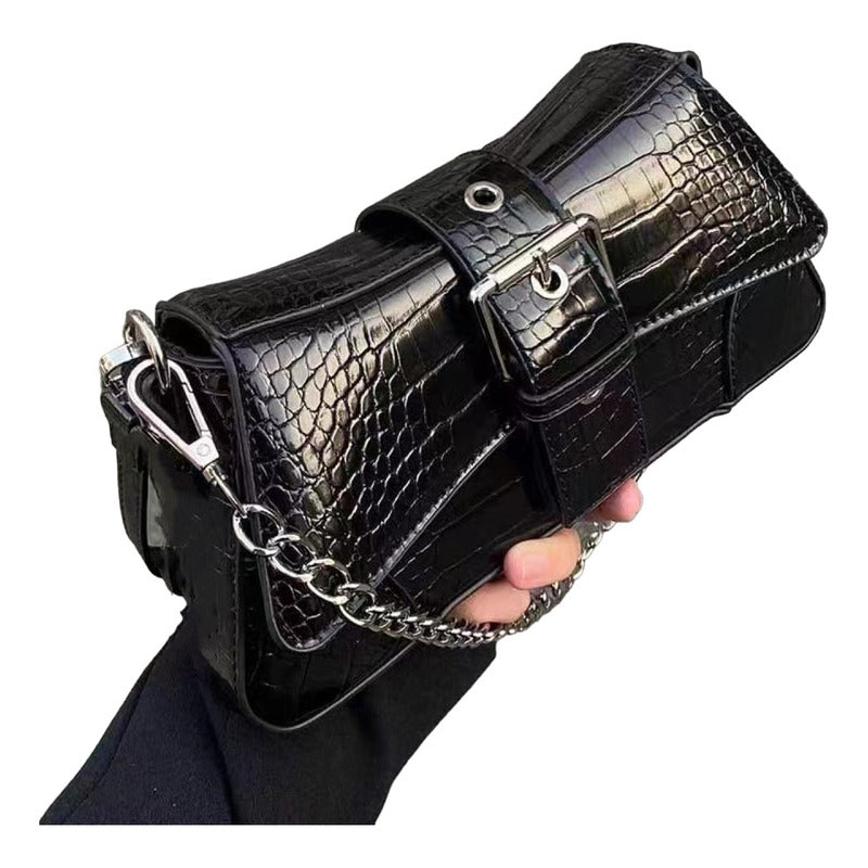 Carteras De Dama Bolsos Para Mujer Bandoleras Correas Cadena Negro Rayas