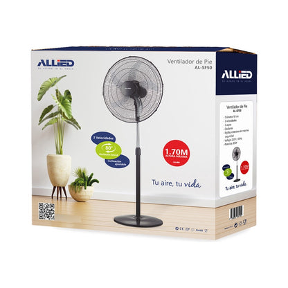 Ventilador De Pie Allied Al-sf50 85 W 50 Cm 1.7 Metros