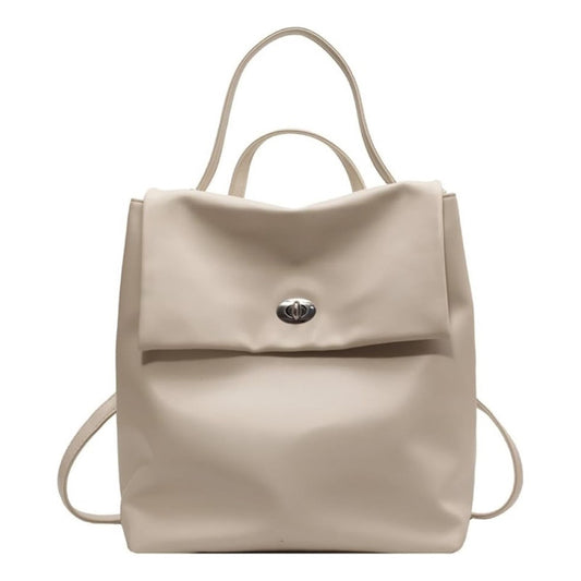 Mochila Urbana Genérica Cartera 2 En 1 Moda Cuerina Beige Liso