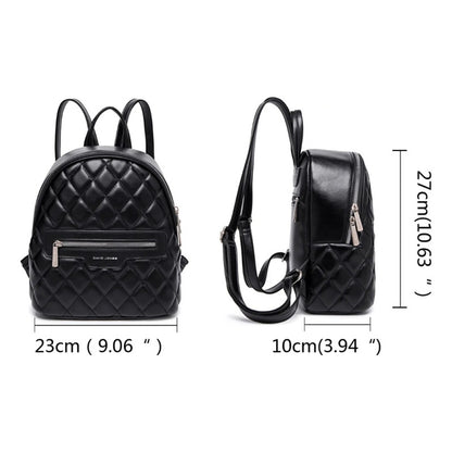 Mochila Para Dama De Cuero Sintético Bolsos Carteras Mujeres Negro Cuero Sintético