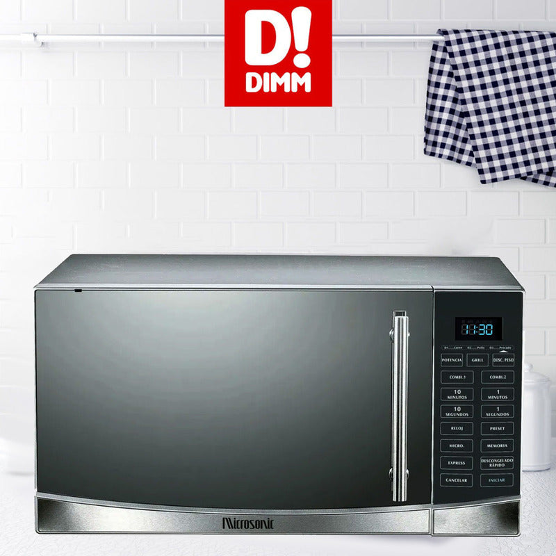Microondas Digital 30 L 900 W Con Grill Microsonic Gris Dimm
