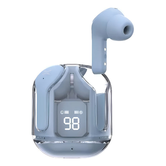 Auriculares Inalambricos Bluetooth Xion Aux400 + Estuche Color Celeste