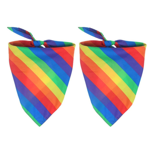 Pack 2 Unid Bandanas Pañuelos Deportivo Multiuso Diseño Lgbt Lgbt Rayas Único