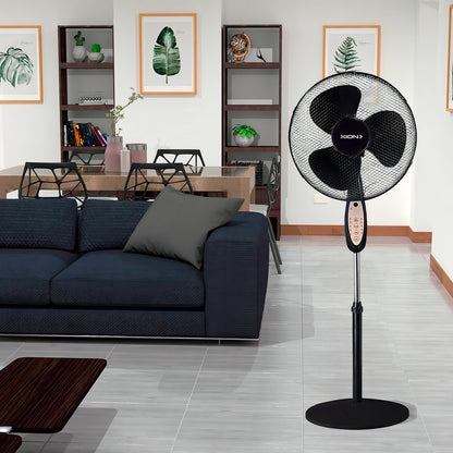 Ventilador De Pie Xion Con Control Timer 3 Aspas 40 Cm Dimm