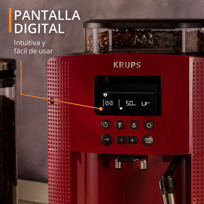 Cafetera Expreso Super Automática Krups Essential  Red - Rojo