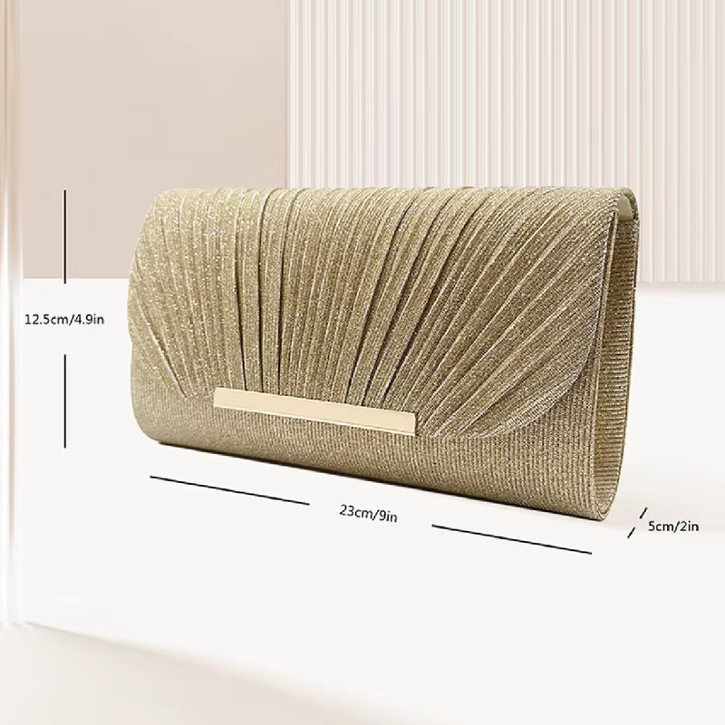 Sobre De Fiesta Con Cadenita Cartera Dama Carterita De Gala Dorado