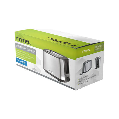 Tostadora Duoinox Rotel 650w 7 Niveles De Tostado 2 Panes Gris