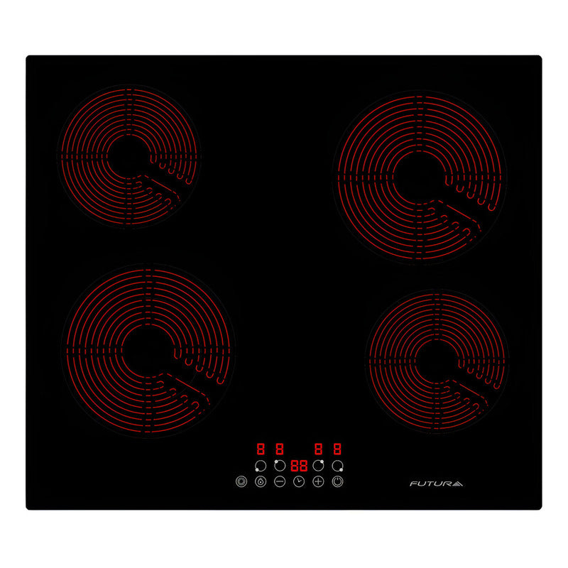 Anafe Vitrocerámica 4 Zonas Futura Fut-pv4z Color Negro