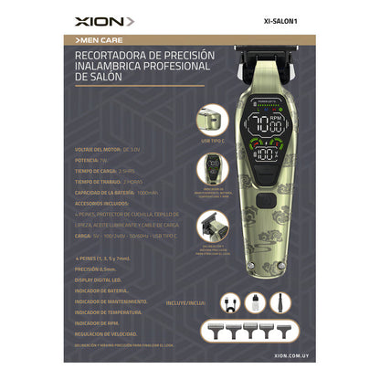 Cortadora De Pelo Profesional De Salon Inalambrica Xion Único