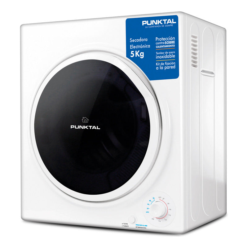 Secarropa Punktal 5 Kg Con Soporte Pared Color Blanco - Blanco