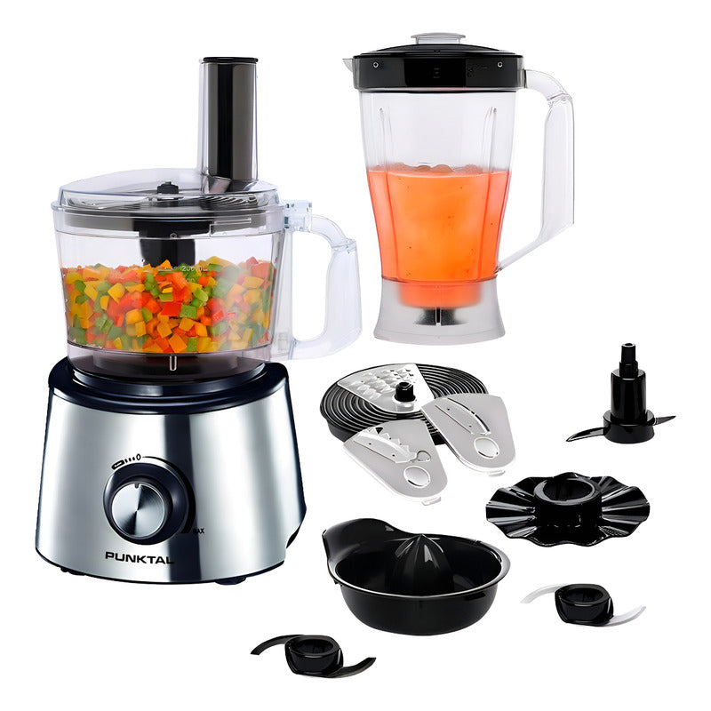 Multiprocesadora De Alimentos Punktal Pk-mp12 Acero Inoxidable 900w