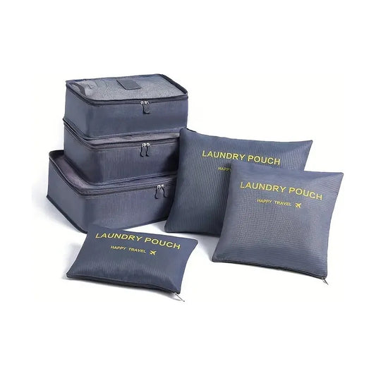 Set Organizador De Valija Gris Para Viaje X 6 Piezas - Gris