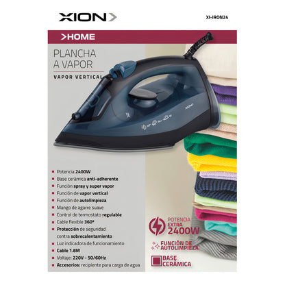 Plancha A Vapor Xion Horizontal Y Vertical 2400w Color Único