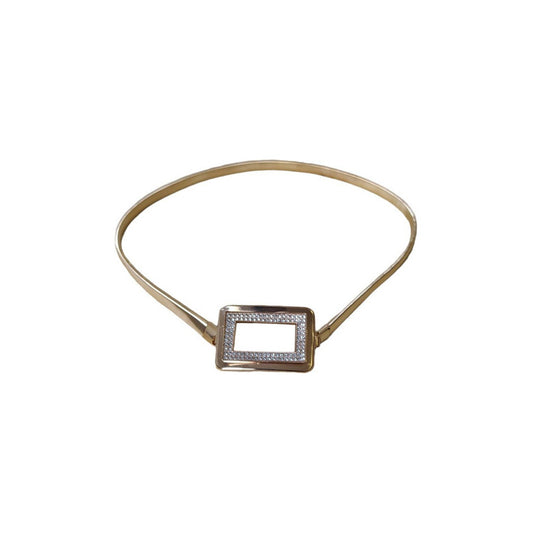 Cinto Elastizado Para Dama De Metal Diseño Dorado Y Plateado Dorado3 70-90