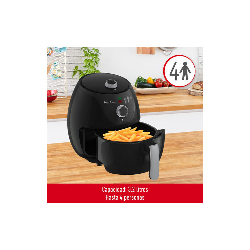 Freidora Sin Aceite De Aire Moulinex Essential Ez122858 Negr Negro