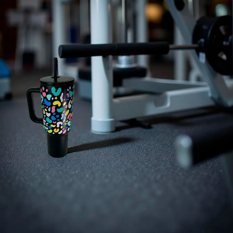 Vaso Térmico Metálico 1.2 Litros  Con Sorbito - Negro