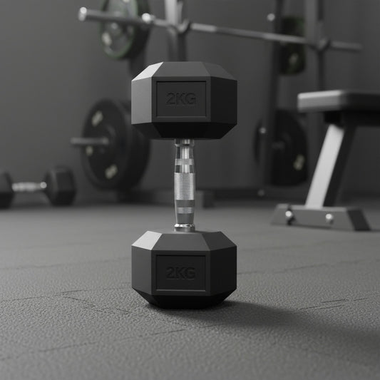 Mancuerna Hexagonal Recubierta De Goma 1kg Reebok Color Negro