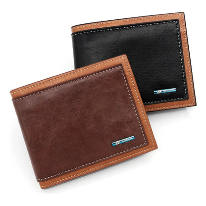 Billetera Para Hombre Con Monedero Sector Tarjeta De Cuerina Negro1.