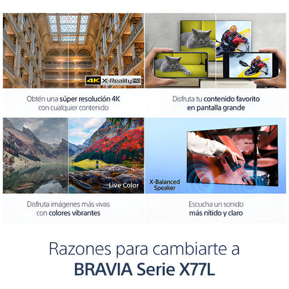 Tv 65 Sony Televisor Smart 4k Google Serie X77l