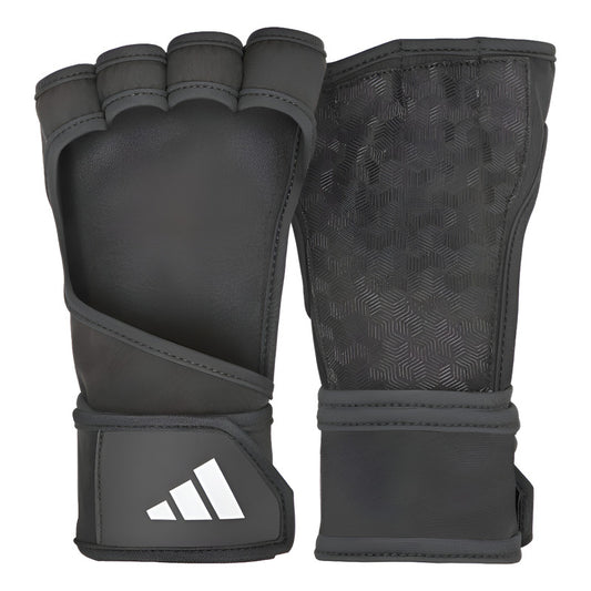 Guantes Con Muñequera Para Powerlifting O Calistenia adidas Color Negro Diseño De La Tela Liso Talle L