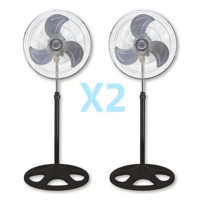 Ventiladores Xion 3 En 1 Pie/turbo/pared X2 Unidades Metal 1.143 M Negro Transparente Plástico