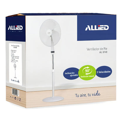 Ventilador De Pie Allied Al-sf40 1.6 Mts 40 Cm 50 W 3 Aspas