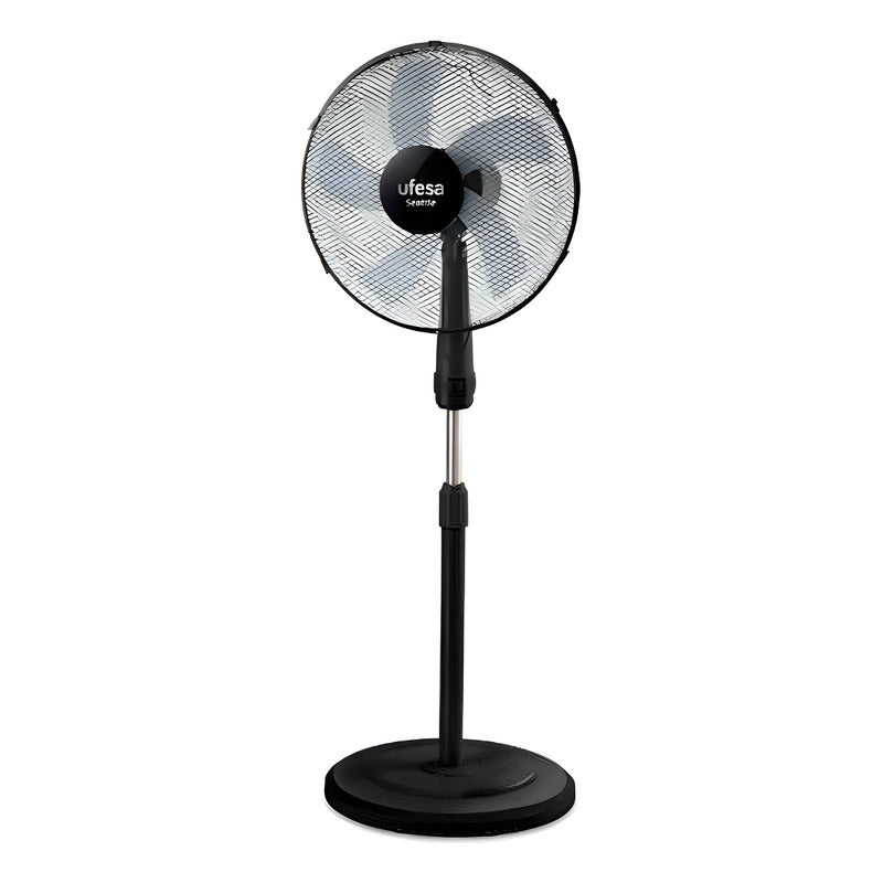 Ventilador De Pedestal 16 50w Ufesa Seattle 3 Aspas Color Ne 40.64 Cm 60 Hz Negro Azul Plástico 5