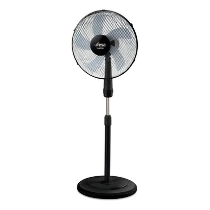 Ventilador De Pedestal 16 50w Ufesa Seattle 3 Aspas Color Ne 40.64 Cm 60 Hz Negro Azul Plástico 5