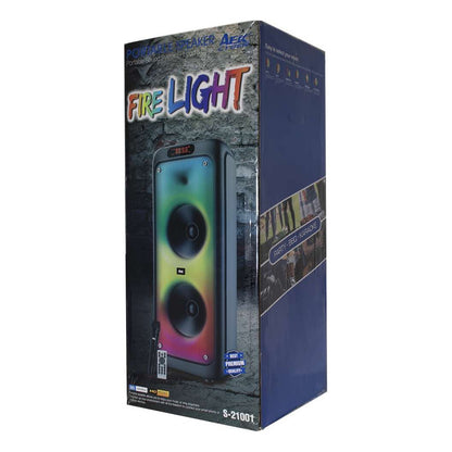 Parlante Portátil Aek S-21001 2x10'' Karaoke Bt Micro Luces Negro