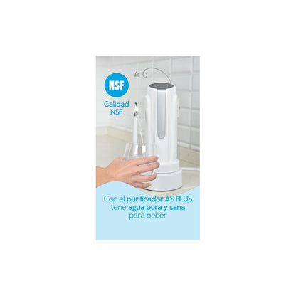Purificador Agua Dvigi Sobre Mesada Plata As Plus Plateado - Blanco/gris