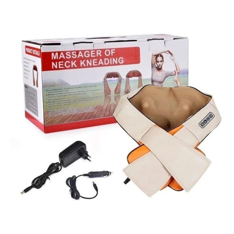 Masajeador Eléctrico Cuello Espalda Hogar Coche Color Beige