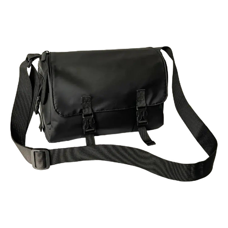 Bolso Plegable De Nylon Tela Impermeable Cartera De Hombro Negro Lisa