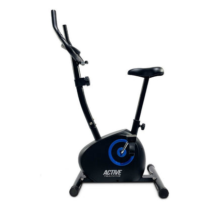 Bicicleta Fija Ergometrica Vertical Active Con Pulsómetro Y Odómetro Color Negro