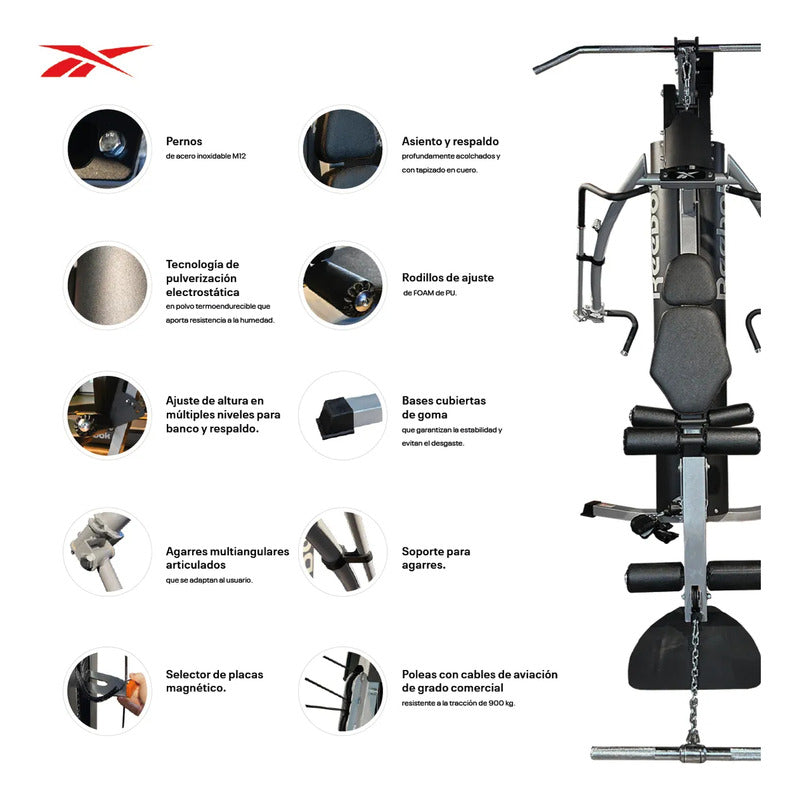 Gimnasio Multifunción Reebok Energy+ 90 Kg Reebok Negro
